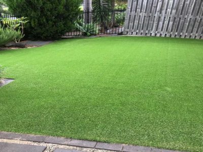 artificial turf front lawn after